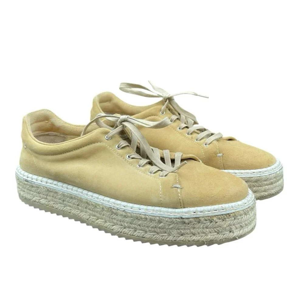 Rag & Bone Kent Platform Espadrille Suede Sneakers Dune Women's 41 US 11 - Picture 1 of 9